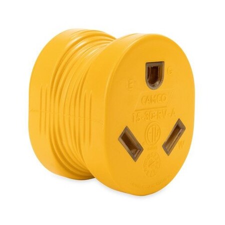 Camco 30M/15F AMP POWERGRIP ADAPTER 125V/1875W, BULK, CSA 55232